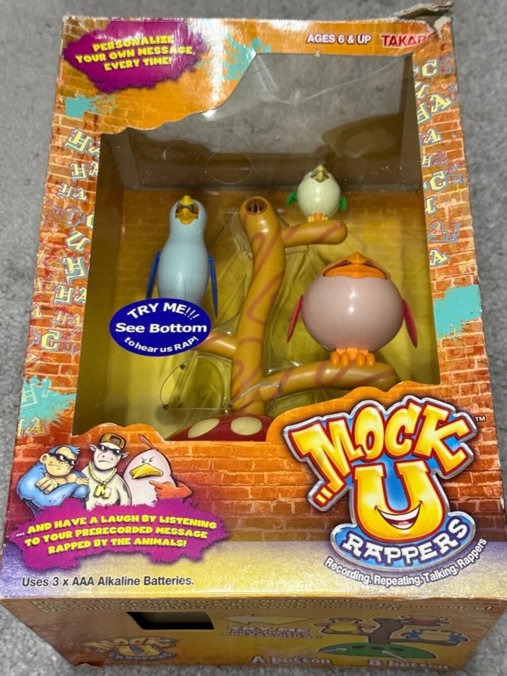 Takara 2006 Mock U Rappers Talking Toy Sassy Birdies With Box & Instructions!